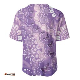 Australia Epilepsy Awareness Baseball Jersey Purple Butterflies Aboriginal LT05