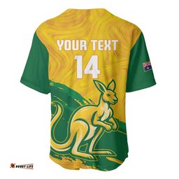 Custom Australia Soccer Baseball Jersey 2025 Go Matildas Marble Grunge Style LT14