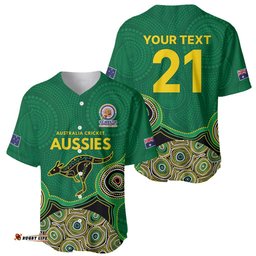 Custom Australia Cricket Spirit 2026 Baseball Jersey World T20 Edition - Green Aboriginal LT9