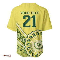 Custom Cricket Aussie Pride Baseball Jersey Aboriginal Dot Art Cricket LT9