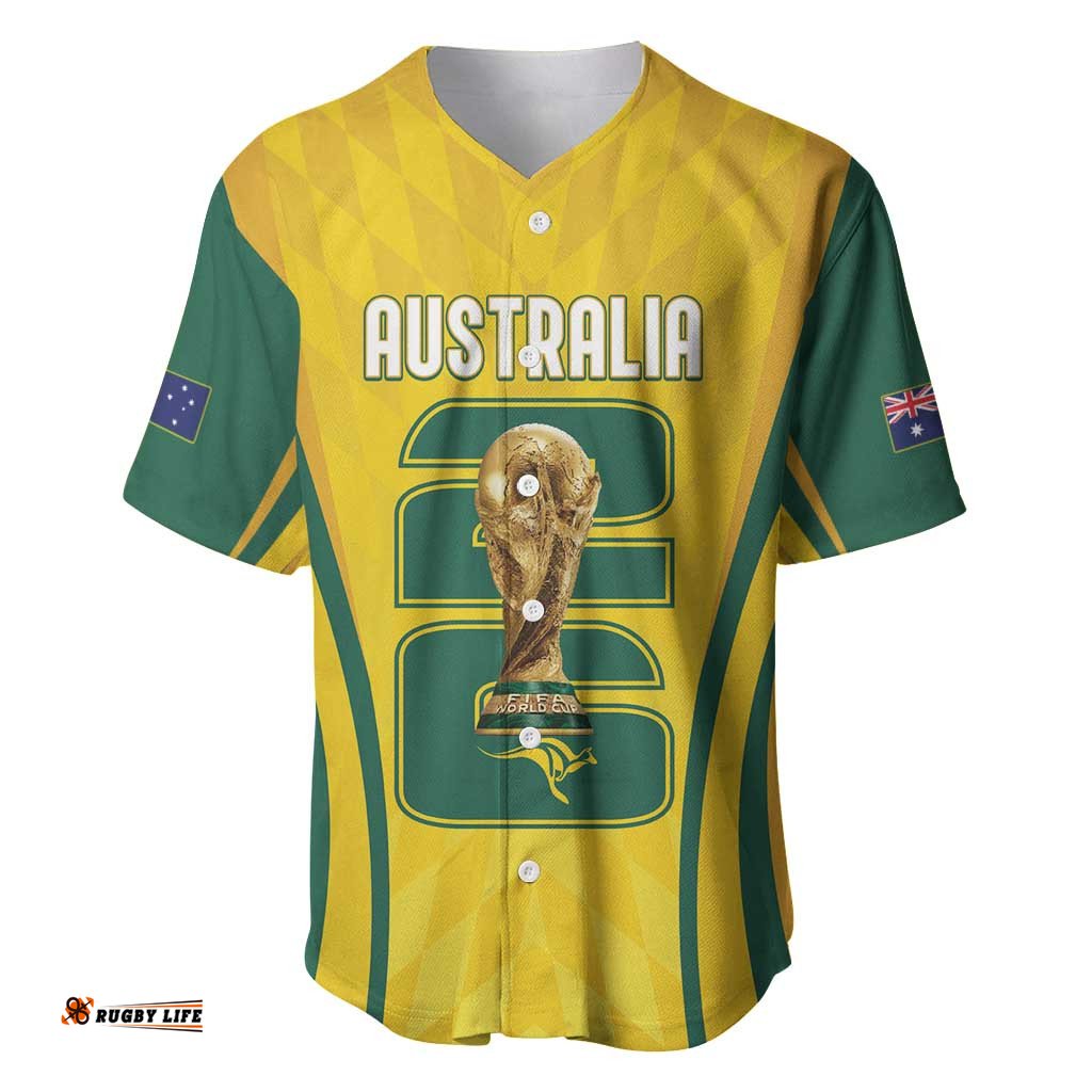 Australia Socceroos Custom Baseball Jersey 2026 Forever Golden LT7