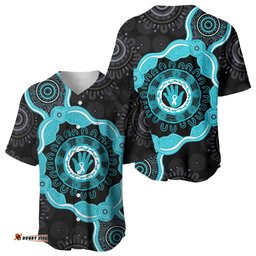 Australia Ovarian Cancer Awareness Baseball Jersey Brave Strong Teal Ribbon Aboriginal Art LT14