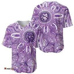 Australia Epilepsy Awareness Indigenous Baseball Jersey Butterfly Aboriginal Art LT7