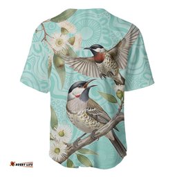 Australia Red Wattlebird Baseball Jersey Eucalyptus Alba Indigenous Art LT14