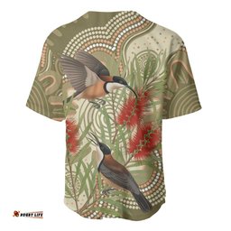 Australia Eastern Spinebill Baseball Jersey Aussie Honeyeater Bottlebrush Indigenous Art LT14