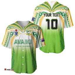 Custom Cook Islands Rugby League Baseball Jersey Avaiki Tatau Tribal Motifs White Color LT03