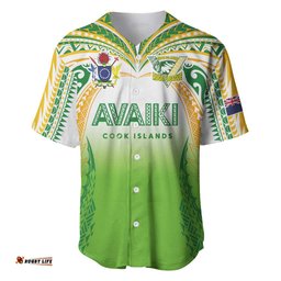 Custom Cook Islands Rugby League Baseball Jersey Avaiki Tatau Tribal Motifs White Color LT03