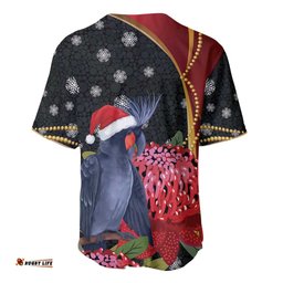 Australia Palm Cockatoo Christmas Baseball Jersey Probosciger Aterrimus Waratah Merry Chrissie LT14