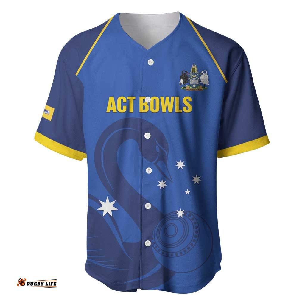 Custom ACT Bowls Australia Baseball Jersey Go Australian Capital Territory Swan LT14