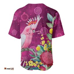 Australia Pink Cockatoo Christmas Baseball Jersey Aussie Native Flowers Merry Xmas - Pink LT14
