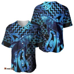 Humpback Whale Matariki New Zealand Baseball Jersey NZ Maori Paikea Poutama Luxury Blue LT14