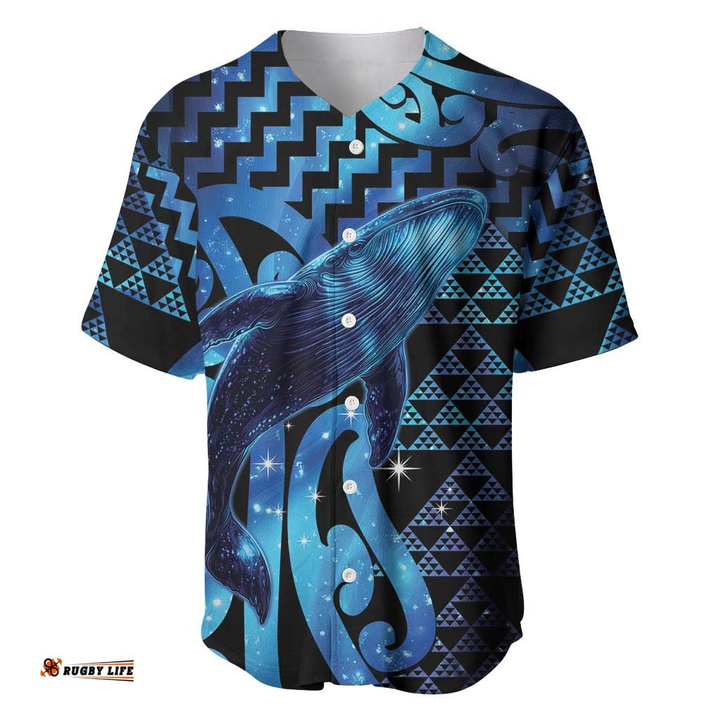 Humpback Whale Matariki New Zealand Baseball Jersey NZ Maori Paikea Poutama Luxury Blue LT14