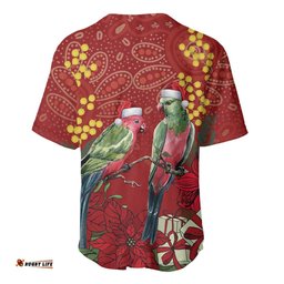Merry Chrissie Australia King Parrots Baseball Jersey Aboriginal Art LT7