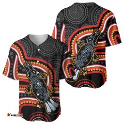Indigenous Platypus Australia Baseball Jersey Australian Aboriginal Art Proud LT14