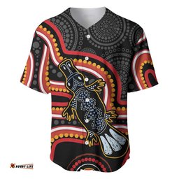 Indigenous Platypus Australia Baseball Jersey Australian Aboriginal Art Proud LT14