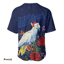 Merry Cocka-mas Baseball Jersey Australia Christmas Blue Art LT9