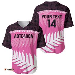 Custom New Zealand Aotearoa Cricket Baseball Jersey Go White Silver Fern LT14