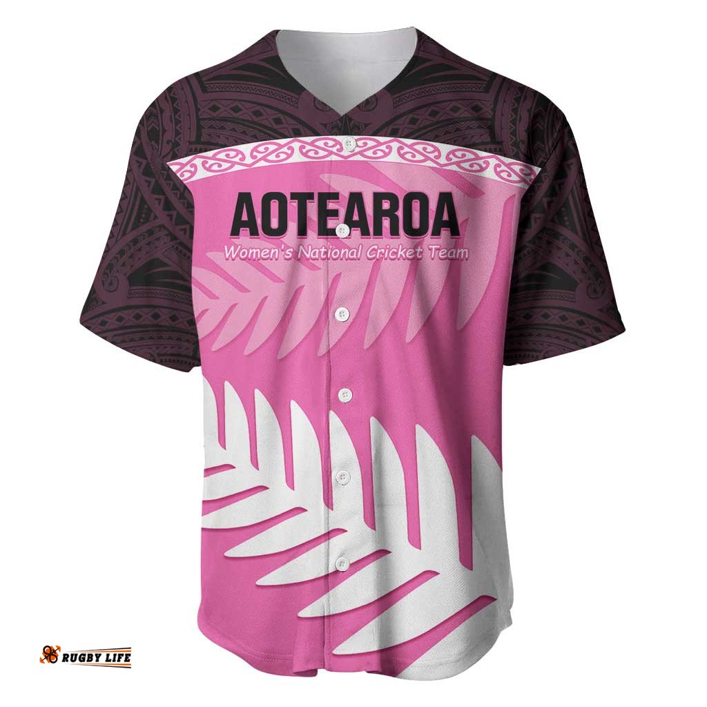 Custom New Zealand Aotearoa Cricket Baseball Jersey Go White Silver Fern LT14