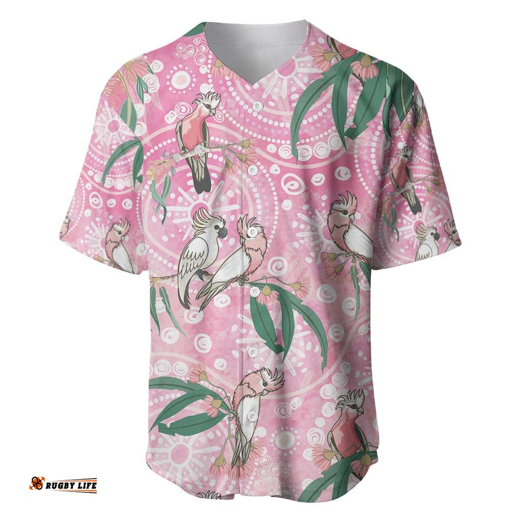 Australia Galah Aboriginal Baseball Jersey Breast Cancer Awareness LT7