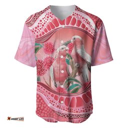 Indigenous Pink Galah Australia Baseball Jersey Australian Hakea Aboriginal Art Proud LT14