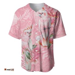 Personalised Galah Cockatoo Eucalyptus Flowers Baseball Jersey Australian Breast Cancer Spirit LT9