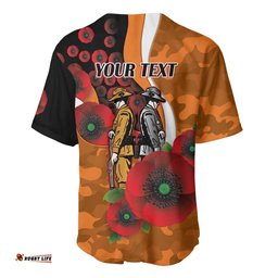 Greater Giants ANZAC Personalised Baseball Jersey Lest We Forget Poppy Camo LT9