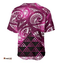 Matariki New Zealand Baseball Jersey NZ Niho Taniwha Maori New Year Pink Galaxy LT14