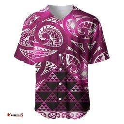 Matariki New Zealand Baseball Jersey NZ Niho Taniwha Maori New Year Pink Galaxy LT14