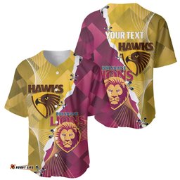 Personalised Hawks and Lions Inspired Baseball Jersey Dynamic Style LT14
