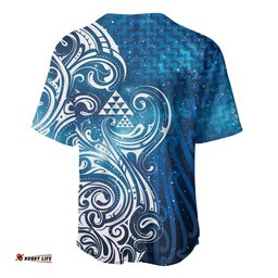 Matariki Galaxy Baseball Jersey Maori Taniko Pattern LT9
