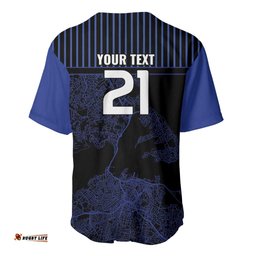 Custom Oceania Football NZ Auckland Baseball Jersey Minimal City Map Style LT9