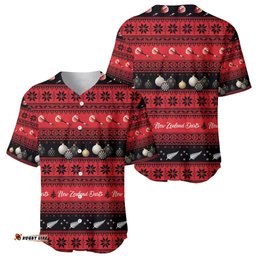 New Zealand Darts Christmas Baseball Jersey Merry Xmas Aotearoa Maori Red LT14