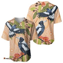 Magpies On Eucalyptus Australia Aboriginal Baseball Jersey LT7