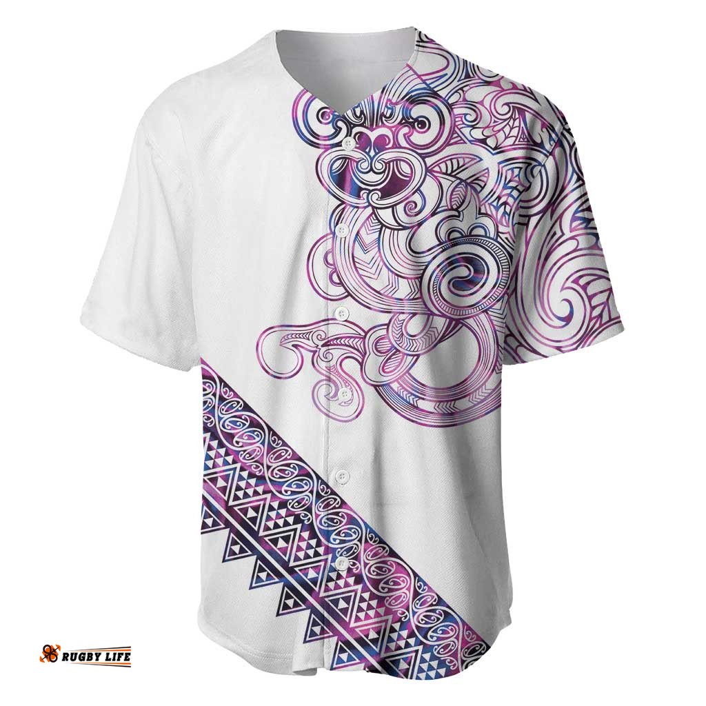 Mawhero Paua shell Kowhaiwhai Taniko Personalised Baseball Jersey Taniwha Maori Tribal Style LT9