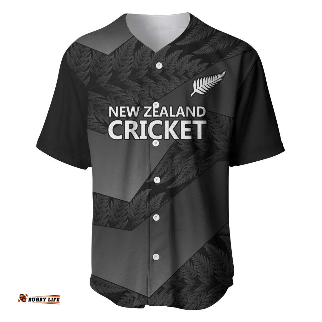 New Zealand Cricket Custom Baseball Jersey Potae Pango Black Fern Pattern LT9