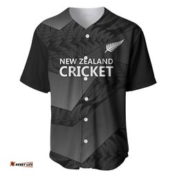 New Zealand Cricket Custom Baseball Jersey Potae Pango Black Fern Pattern LT9