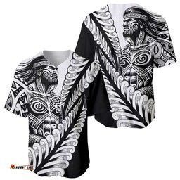 Koru Fern New Zealand Maori Tribal Warrior Baseball Jersey LT9