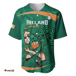 Custom Ireland Rugby Sevens Baseball Jersey Go Champions Irish Shamrock LT14