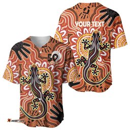 Personalised Australia Lizard NAIDOC Week 2026 Baseball Jersey 50 Years of Deadly Aboriginal Art LT14