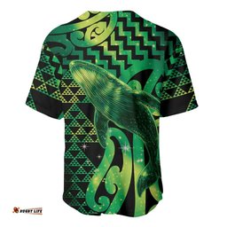 Humpback Whale Matariki New Zealand Baseball Jersey NZ Maori Paikea Poutama Luxury Green LT14