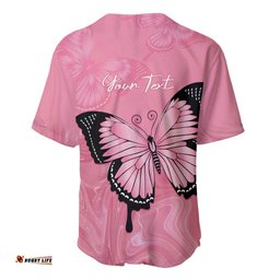 Personalised Australia Breast Cancer Awareness Baseball Jersey Pink Ribbon Butterfly Opal Pattern LT14