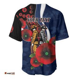 Geelong Cats ANZAC Personalised Baseball Jersey Lest We Forget Poppy Camo LT9