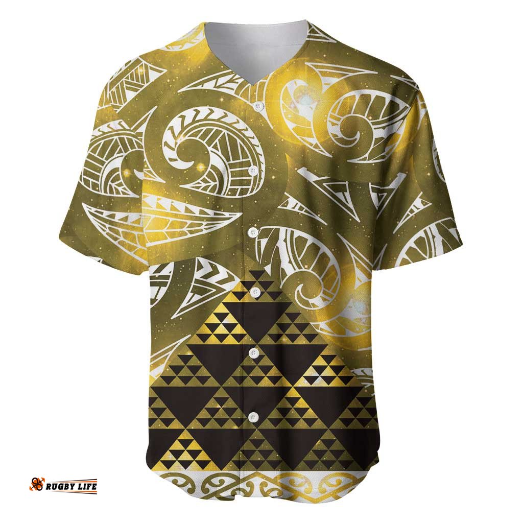 Matariki New Zealand Baseball Jersey NZ Niho Taniwha Maori New Year Yellow Galaxy LT14