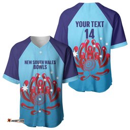 Custom New South Wales Bowls Australia Baseball Jersey Go Champions NSW Waratah LT14