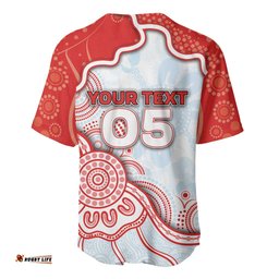 Custom Swans Football Baseball Jersey Aboriginal Dot Art Pattern DT05