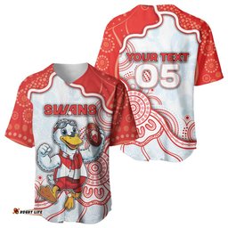 Custom Swans Football Baseball Jersey Aboriginal Dot Art Pattern DT05