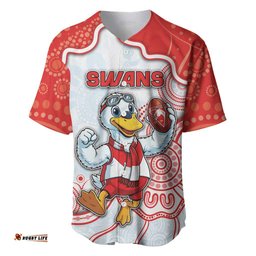 Custom Swans Football Baseball Jersey Aboriginal Dot Art Pattern DT05