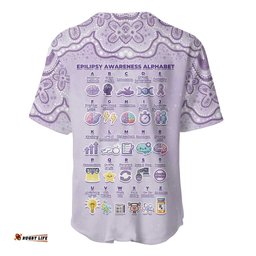 Personalised Epilepsy Awareness Alphabet Baseball Jersey Purple Ribbon Butterfly Cute Style DT05
