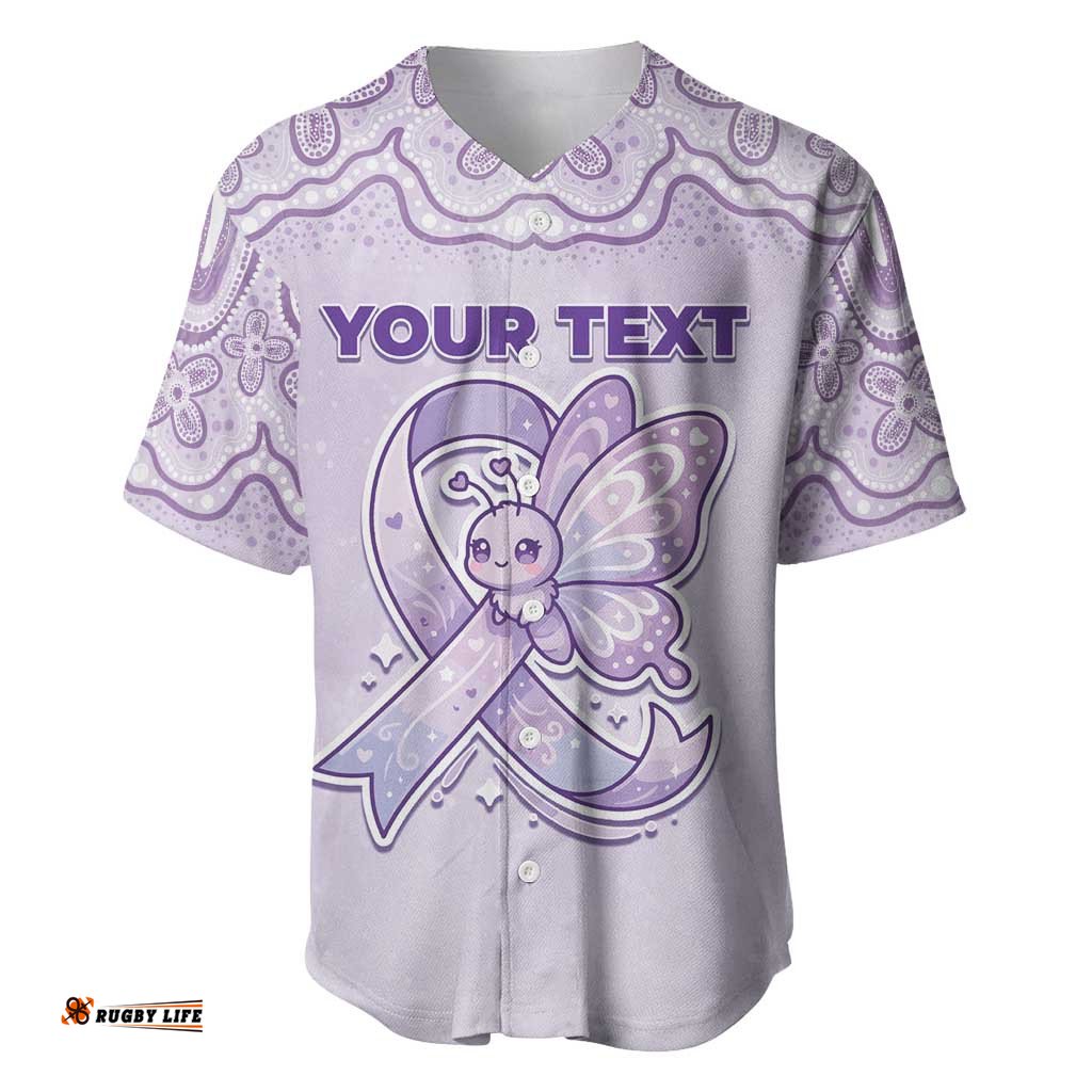 Personalised Epilepsy Awareness Alphabet Baseball Jersey Purple Ribbon Butterfly Cute Style DT05