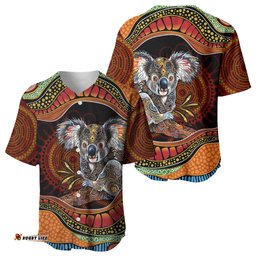Indigenous Koala Australia Baseball Jersey Australian Aboriginal Art Proud LT14